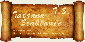 Tatjana Stablović vizit kartica